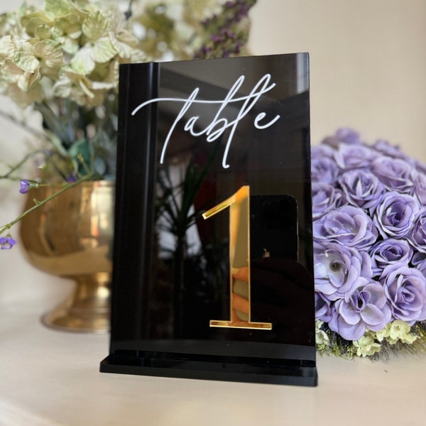 Black Table number - wedding luxurious table decor