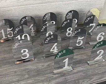 Silver Table Numbers for wedding or special events