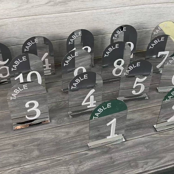 Silver Table Numbers for wedding or special events