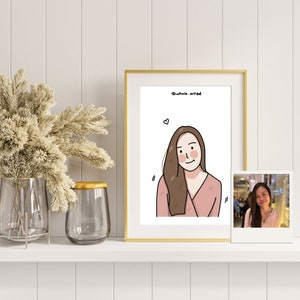 Custom Portrait, Couple Portrait, Cartoon Portrait, Cartoon Illustration, Christmas Gift, Anniversary Gift, Gift for Her, Printable Wall Art