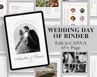 Editable Wedding Day Binder Template: Minimalist Planner (PDF)