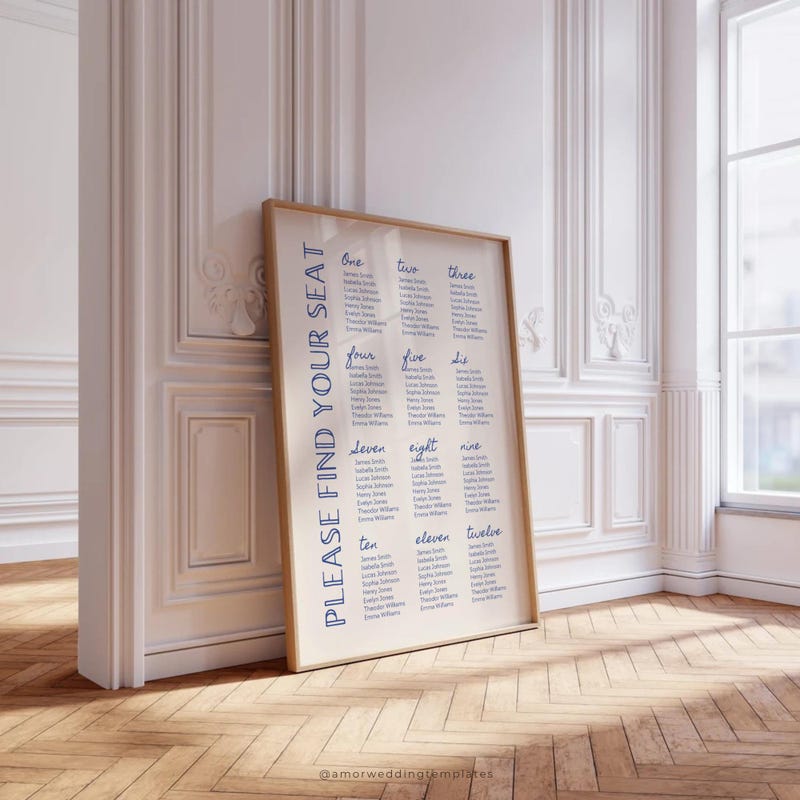 Seating Chart Frame Etsy