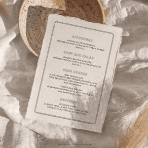 Plantilla de menú de boda romántico escrito a mano, tarjeta de menú de recepción imprimible, menú de mesa de boda, tarjetas de lugar de menú de boda editables y caprichosas
