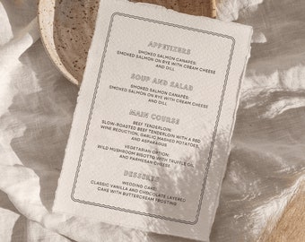 Romantic Wedding Menu Template: Elegant Handwritten Style (Canva Editable)