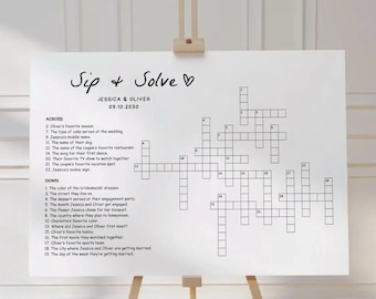 Wedding Crossword Puzzle Template: Sip and Solve Game (Digital Download)