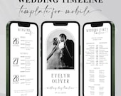 Mobile Wedding Day Timeline Template: Minimalist Editable Canva Design, Weekend Itinerary for Wedding (Digital Download)