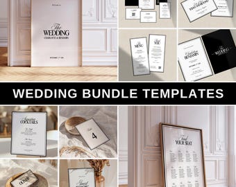 Minimalist Wedding Stationery Bundle: Editable Templates (Digital Download)
