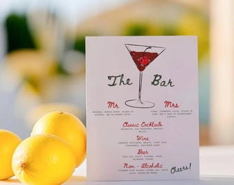 Hand Drawn Wedding Bar Menu Editable Template Drink Menu Wedding Printable Signature Cocktail Sign Wedding Handwritten Fun Wedding Menu Bar