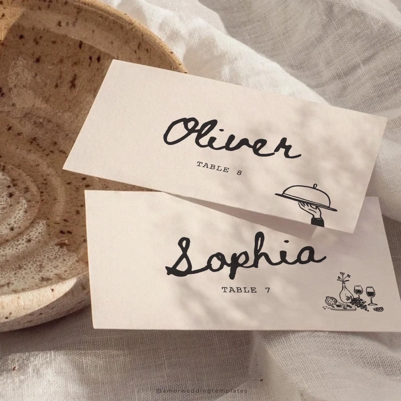 Wedding Table Place Cards Template Whimsical Place Name Cards Wedding ...