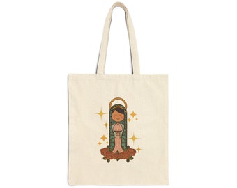 Virgencita - Madres are a Blessing Cotton Canvas Tote Bag - Regalo per la festa della mamma, regalo di compleanno, regalo per lei, Vergine Maria, babyshower, nuova mamma