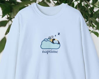 Naptime Bee Unisex Crewneck Sweatshirt, Bedtime, Sleepy Bee