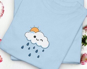 Rain Cloud Graphic T-Shirt, Cute Weather Tee
