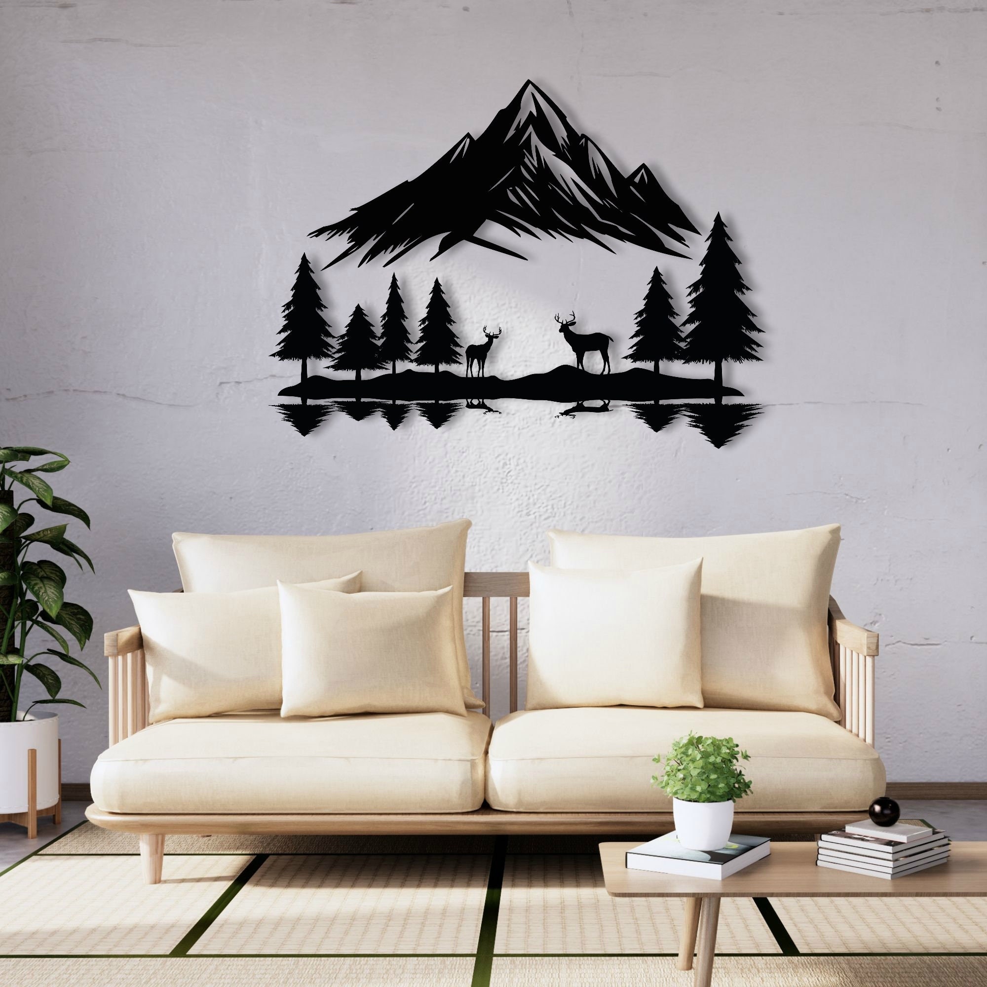 Nature Mountain Metal Decor, Metal Wall Art, Mountain Wall Art, Large