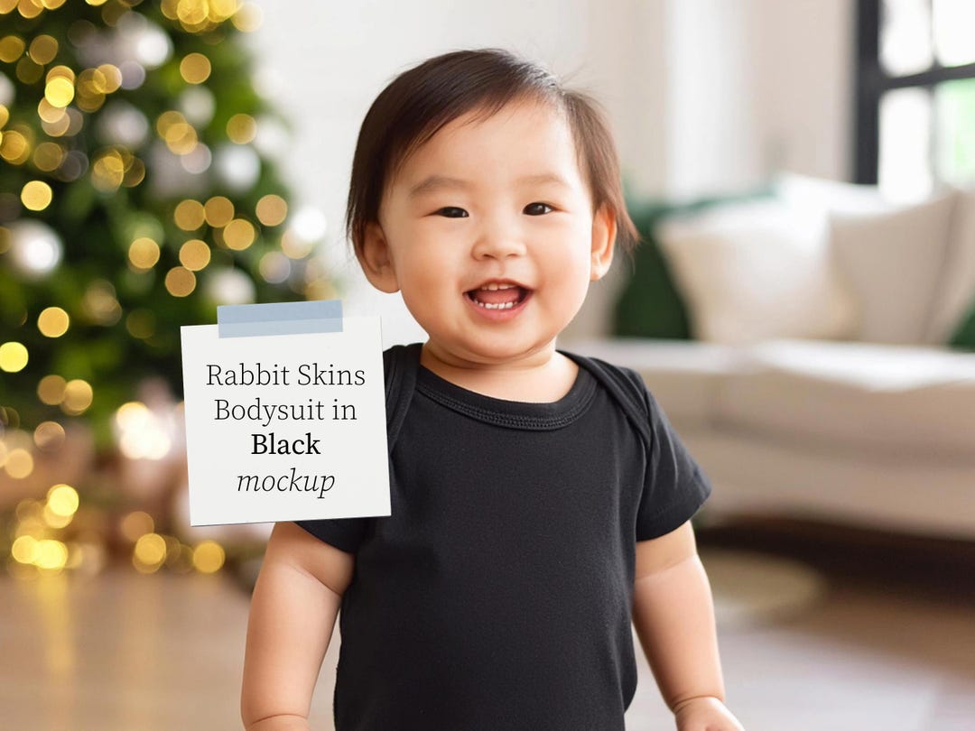 Black Rabbit Skins Baby Bodysuit Mockup Christmas Bodysuit Mockup ...