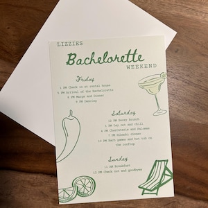 Margarita Bachelorette Party Itinerary Template, Margs & Matrimony Bach ...