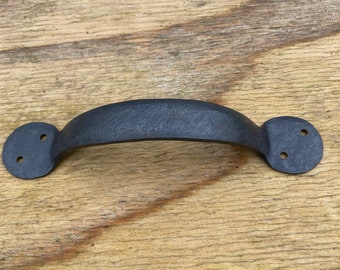 Hand forged steel door handle, Suffolk style, interior use.