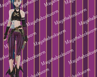 Jinx Trousers - seamless cosplay fabric pattern - DIGITAL ONLY