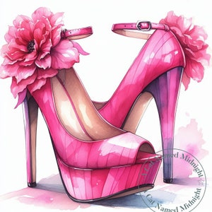 Platform hoge hakken Clipart 9 JPEG-afbeeldingen Womens Platform Stiletto&#39;s Clip Art bundel bruiloft bruidsmeisje Prom downloadbare afdrukbare