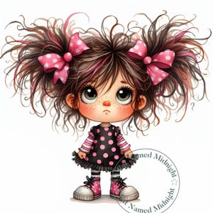 Quirky Girls Clipart 13 High Quality JPG Images Cute Little Girls in Polka Dots Clipart Images Nursery Art Bundle Digital Downloadable