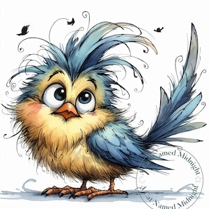 Imágenes prediseñadas de pájaros extravagantes, 17 archivos JPG de alta calidad, paquete de imágenes prediseñadas de pájaros tontos, imágenes de descarga digital de arte de pájaros divertidos, pájaros adorables y tiernos