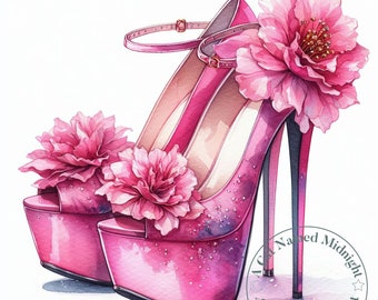 Clipart di tacchi alti rosa 9 immagini JPEG / Clip art di tacchi alti dorati