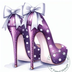 Purple High Heels Clipart 13 High Quality JPG Purple Polka Dot High Heels Clip Art Womens Shoe Images Prom Downloadable Printable
