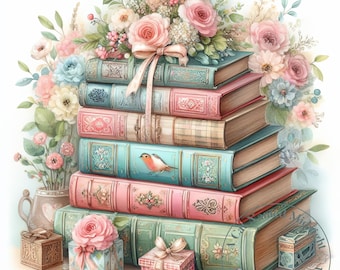 Shabby Pink Old French Book Set.