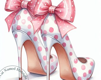 Clipart di tacchi alti rosa e bianchi 12 JPG Clip art di tacchi alti rosa