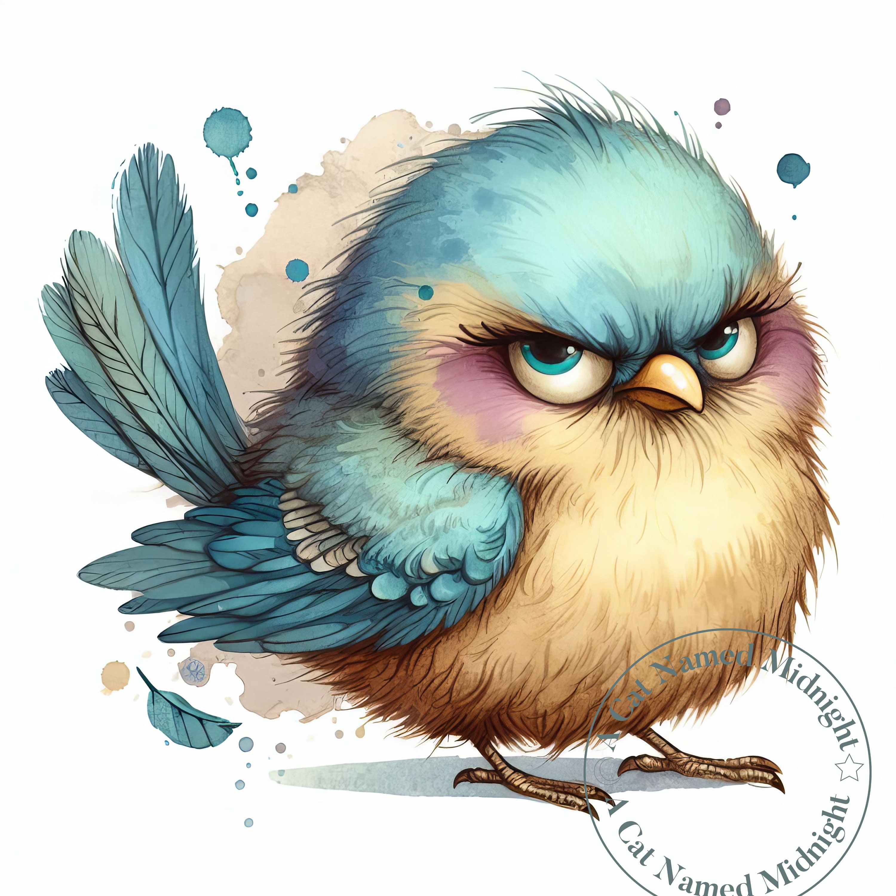 12 Quirky Grumpy Bird Clipart JPG Silly Goofy Birds Clip Art Bundle ...