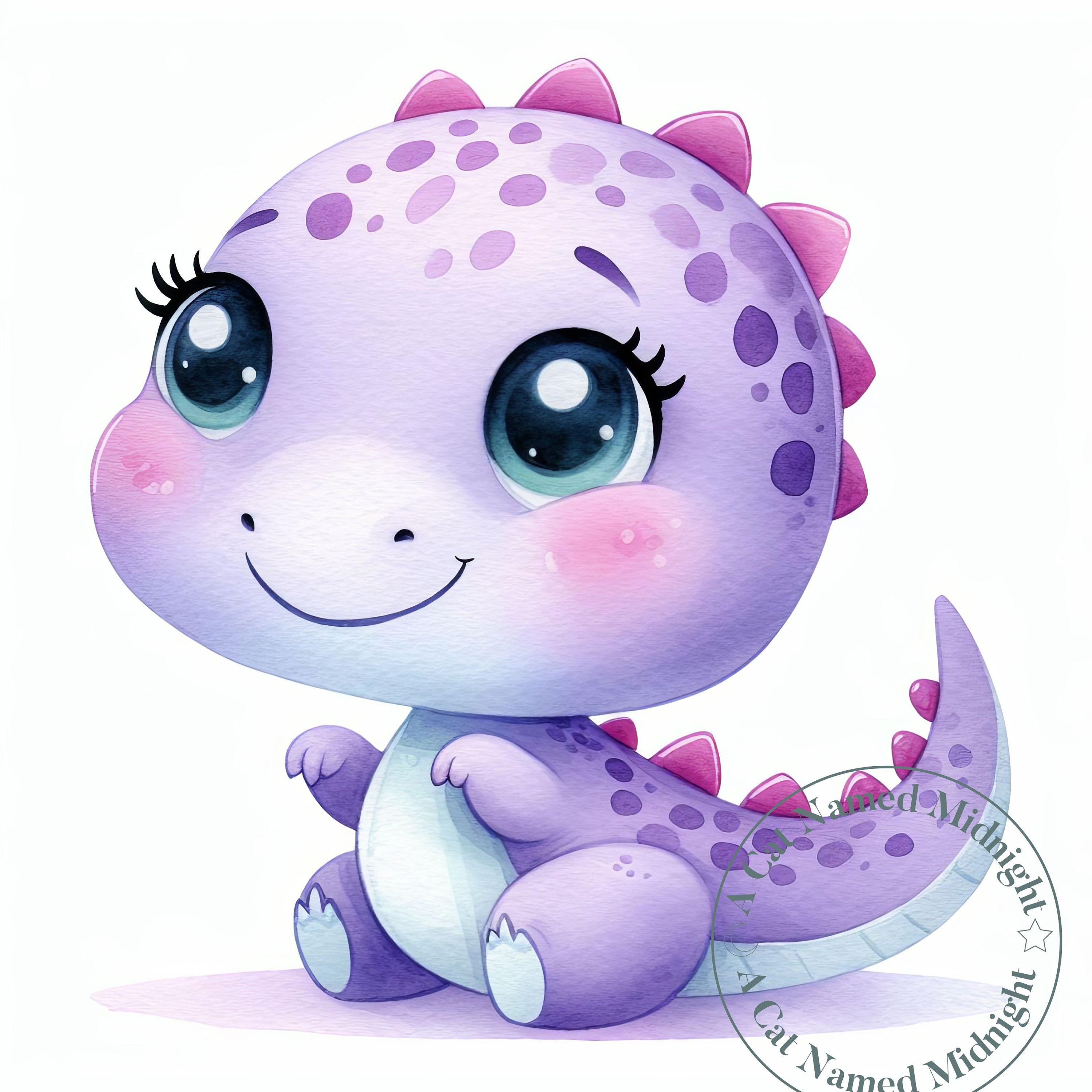Cute Baby Dinosaur Clipart for Kids 16 JPG Watercolor Clip Art for ...