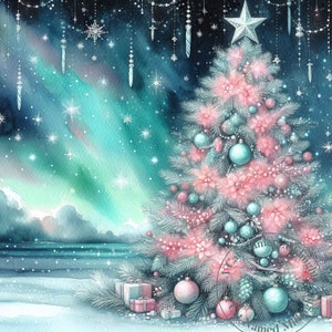 Sapin de Noël Clipart 10 cliparts de Noël Sapin de Noël aquarelle Clipart Bundle en téléchargement numérique Images de cartes de Noël imprimables Pine Tree Art