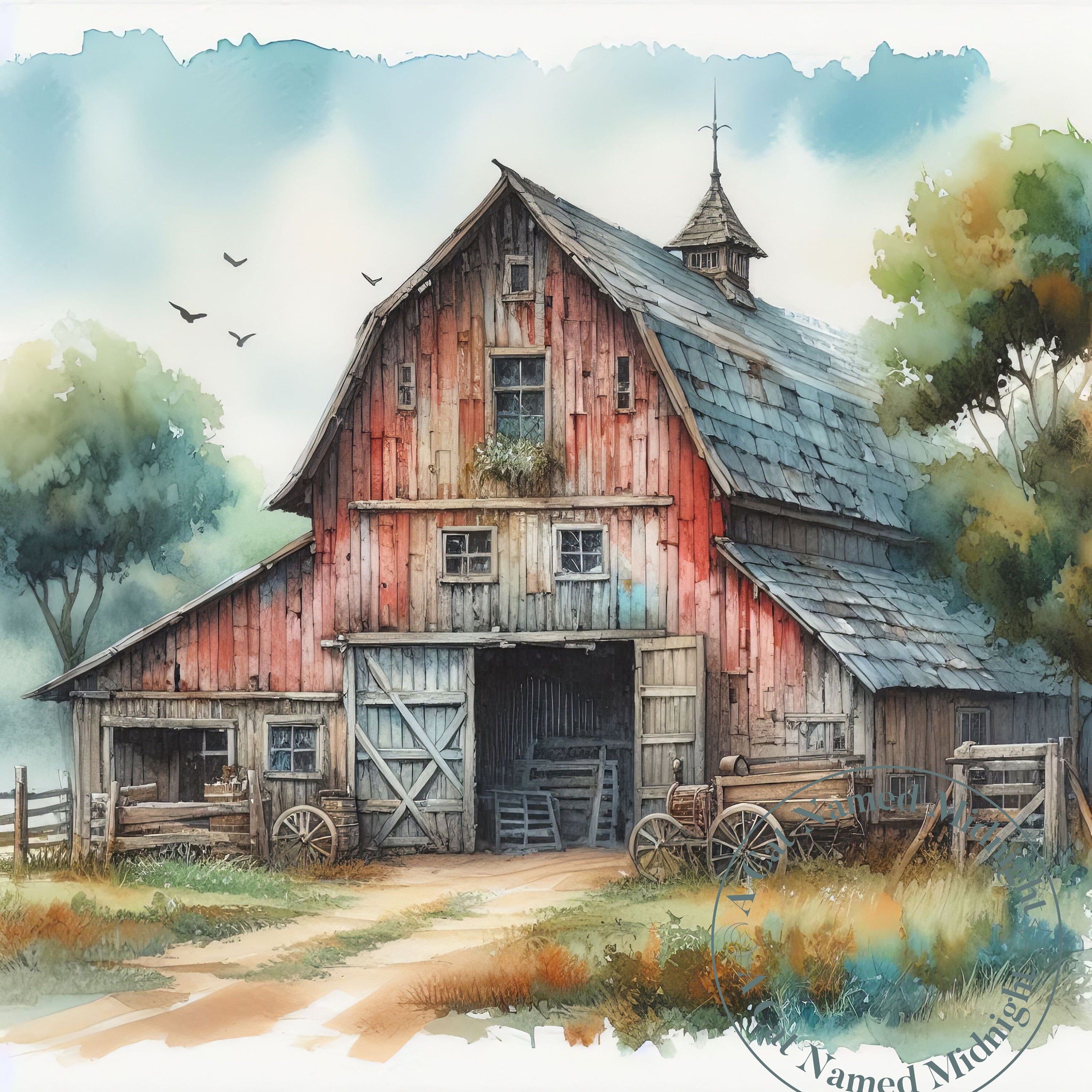 16 Old Barn Clipart Bundle Vintage Clip Art Rustic Barn Images ...