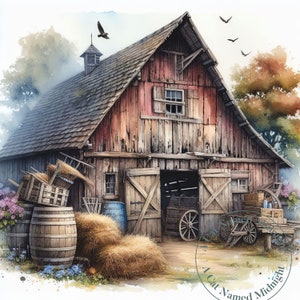 16 Old Barn Clipart Bundle Vintage Clip Art Rustic Barn Images ...