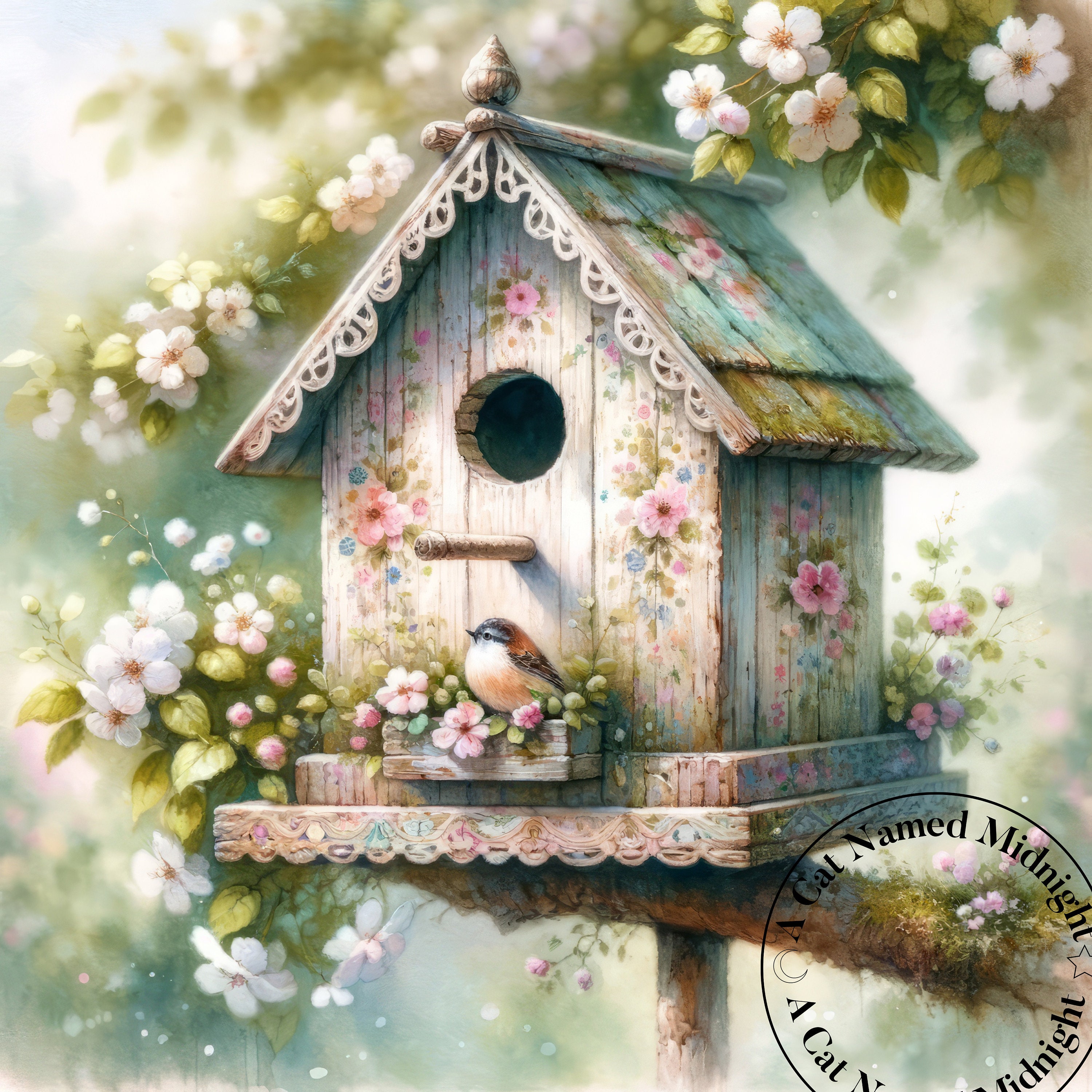 Shabby Chic Bird Houses Clipart 10 Images Watercolor Birdhouse Clip Art ...