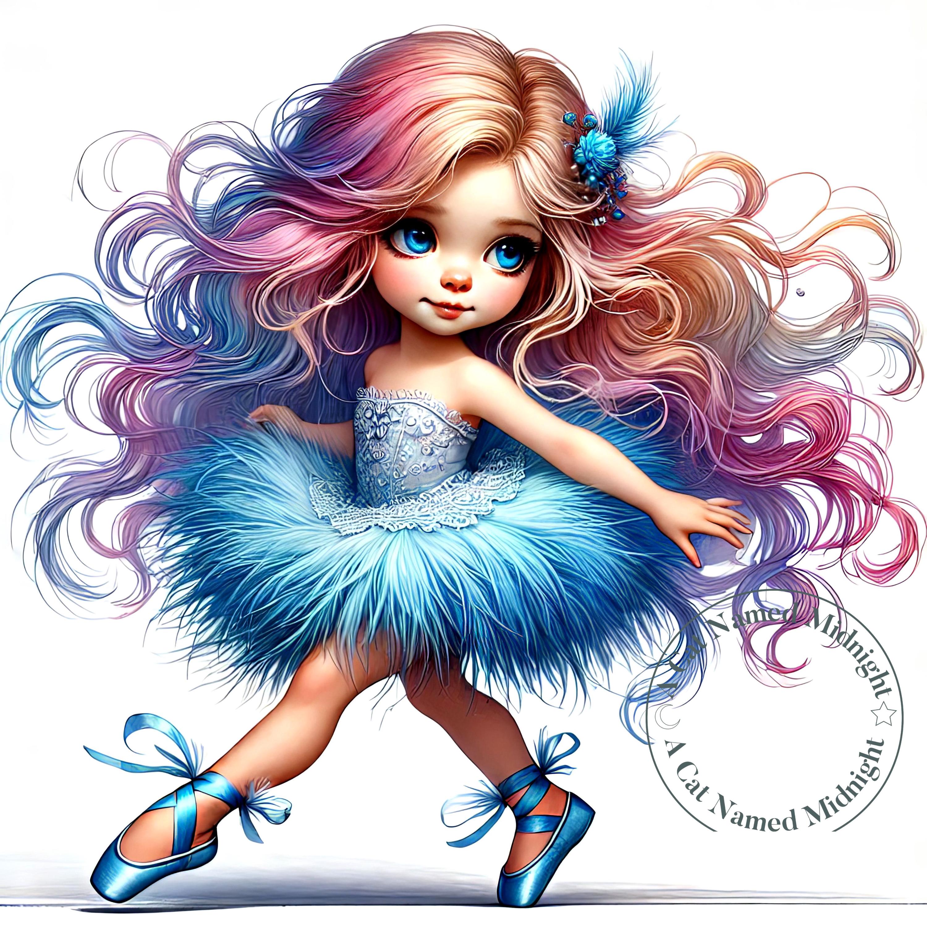 Little Girl Ballerina Clipart 10 High Quality Jpgs Whimsical Watercolor ...