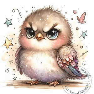 12 imágenes prediseñadas de pájaros gruñones extravagantes en formato JPG, paquete de imágenes prediseñadas de pájaros tontos y bobos, imágenes de arte de pared para guardería, descarga digital, pájaros enojados