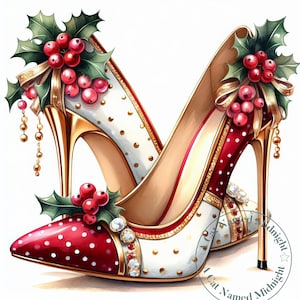 womens christmas dress shoes Retro Christmas Short Plush High Heel Shoes Red