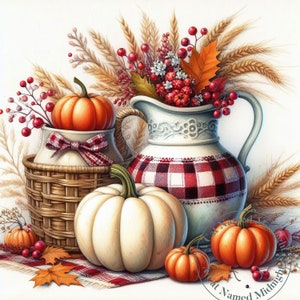 Autumn Clipart 12 Images Watercolor Shabby Chic Pumpkins Fall Clip Art ...