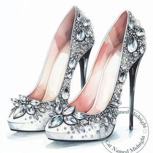 10 JPG High Heels Clipart Watercolor High Heels Clip Art Variety Bundle Womens Shoe Images Wedding Downloadable Printable