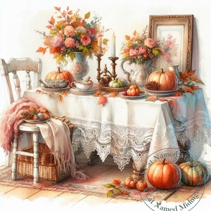 Autumn Clipart 10 Images Watercolor Shabby Chic Fall Clip Art Floral ...