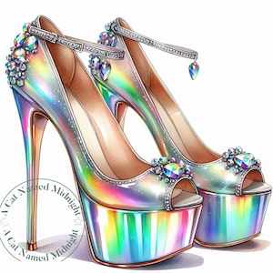 Iridescent High Heels Clipart 12 JPG Images