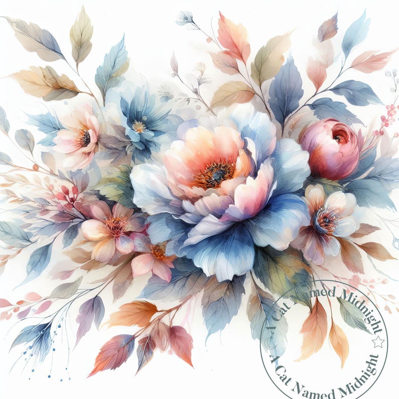 Watercolor Rose Clipart Rose Images 16 High Quality Jpgs Shabby Chic