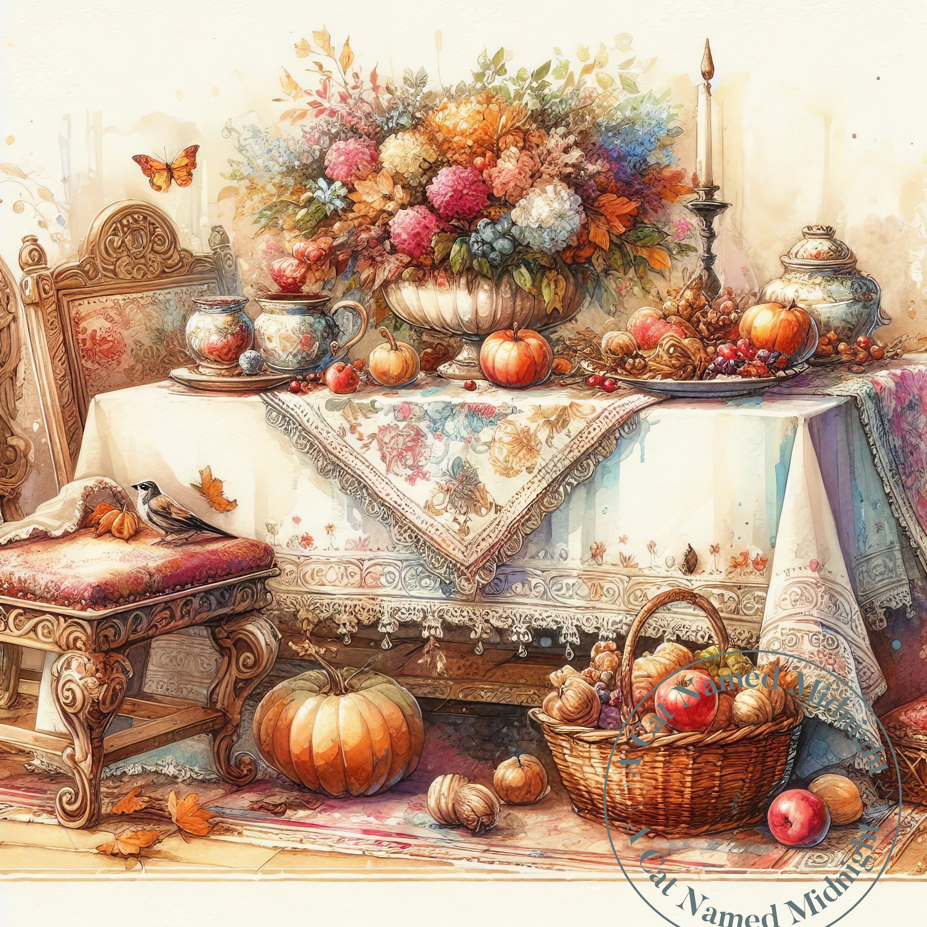 Autumn Clipart 10 Images Watercolor Shabby Chic Fall Clip Art Floral ...