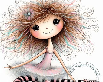 Quirky Girl Ballerina Clipart 15 JPG Ballet Clip Art Images