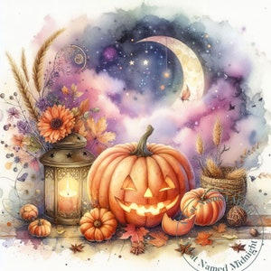Pumpkins Clipart 12 Images Watercolor Shabby Chic Fall Clip Art Floral ...