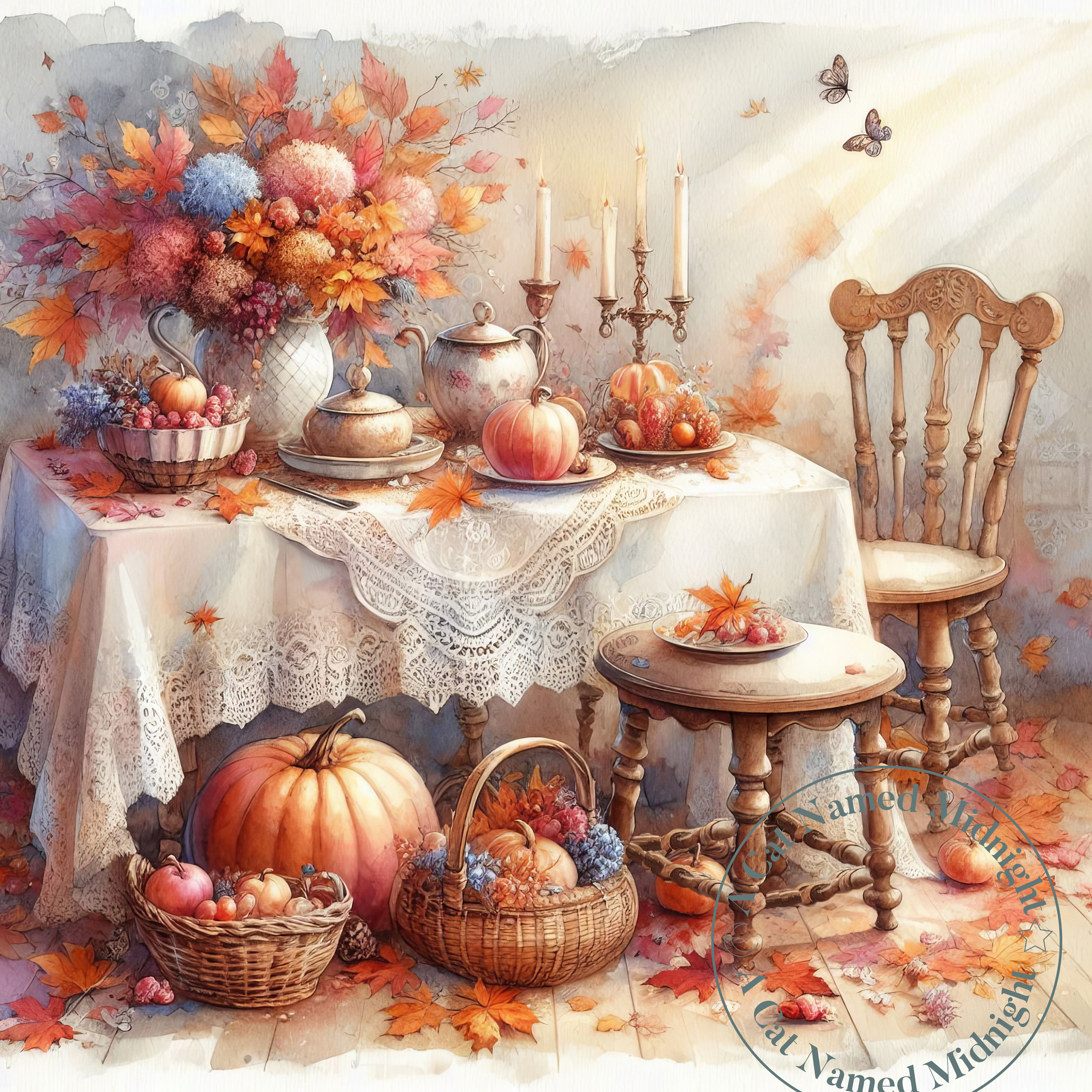Autumn Clipart 10 Images Watercolor Shabby Chic Fall Clip Art Floral ...