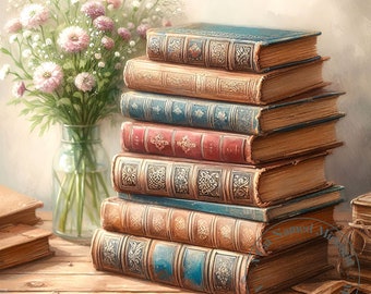 Clipart di libri antichi, amante dei libri, clipart 7 immagini