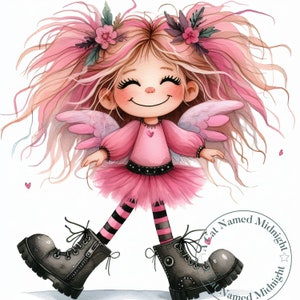 Quirky Girl Angel Clipart 13 High Quality JPGs Whimsical Watercolor Clipart Images Nursery Art Bundle Digital Download Printable Funny Girl