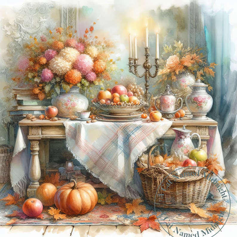 Autumn Clipart 10 Images Watercolor Shabby Chic Fall Clip Art Floral ...