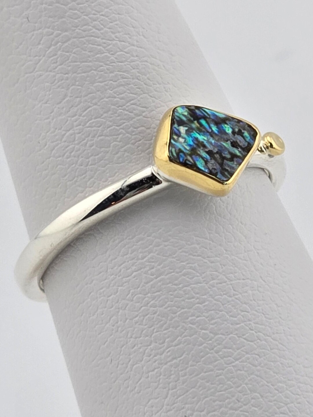 Abalone Shell Set in Solid 18k Yellow Gold With Gold Details on ...